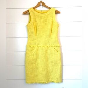 NWOT Calvin Klein Yellow Textured Mini Dress. Size 6.